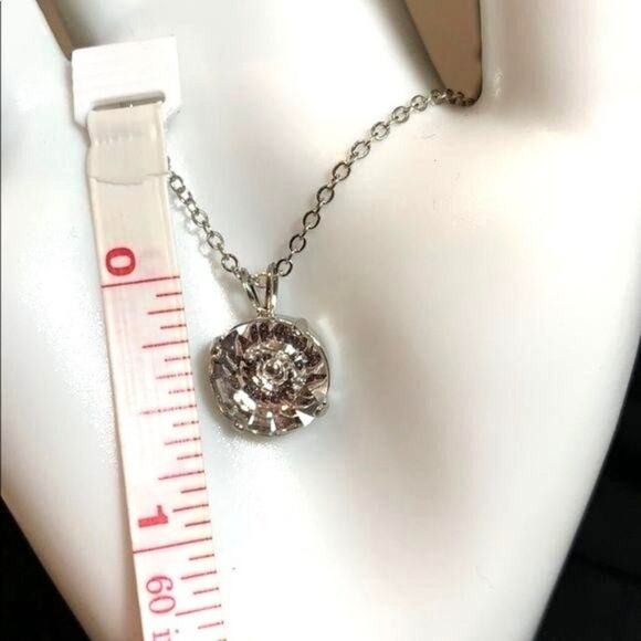 Swarovski Large Clear Round Crystal Pendant On Silver Chain Necklace - Picture 15 of 16